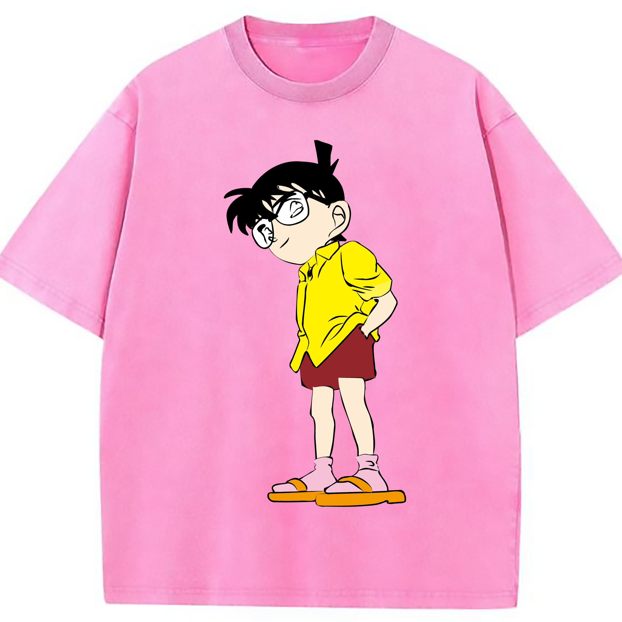 （画像用） 名探偵コナン 江戸川 コナン Detective Conan Conan Edogawa 綿100% ヴィンテージ風 半袖Tシャツ（フロントプリント）